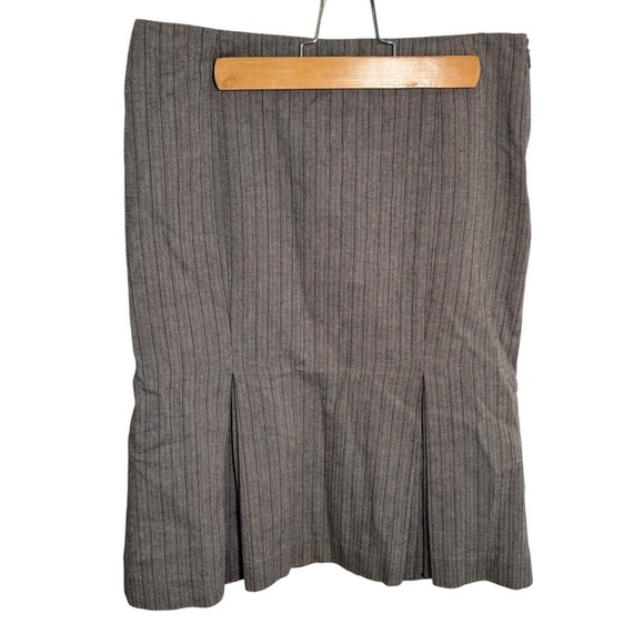 To the Max Skirt Pleated Trumpet Hem Herringbone Black White 0 - Picture 1 of 9